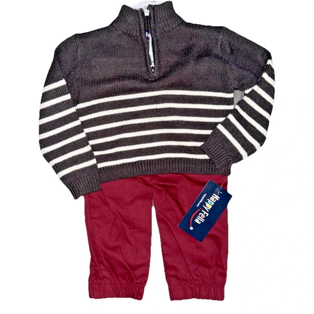 Happy Fella Boys Size 12‎ month two piece Sweater And Pants